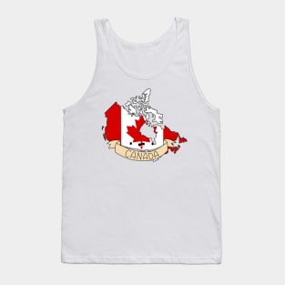 Kawaii Canada Flag Map Tank Top